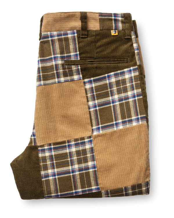 Flannel Corduroy Patchwork Gold School Chino - Multi