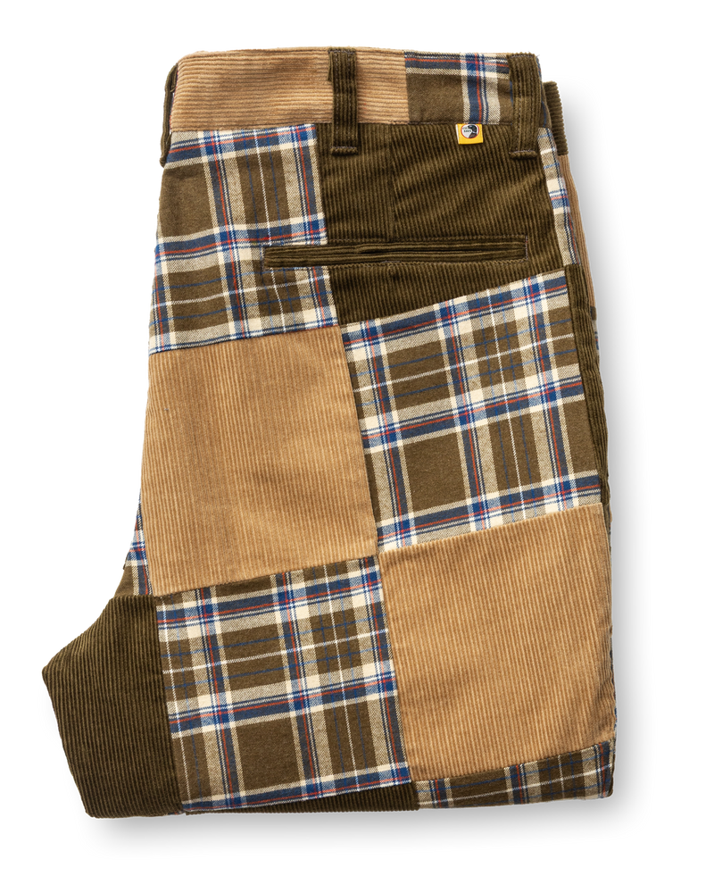 Flannel Corduroy Patchwork Gold School Chino - Multi