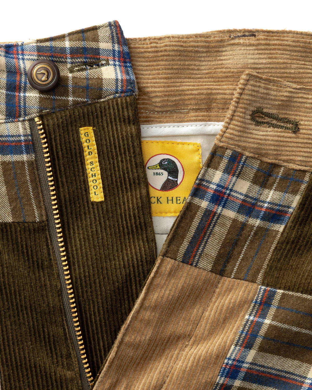 Flannel Corduroy Patchwork Gold School Chino - Multi