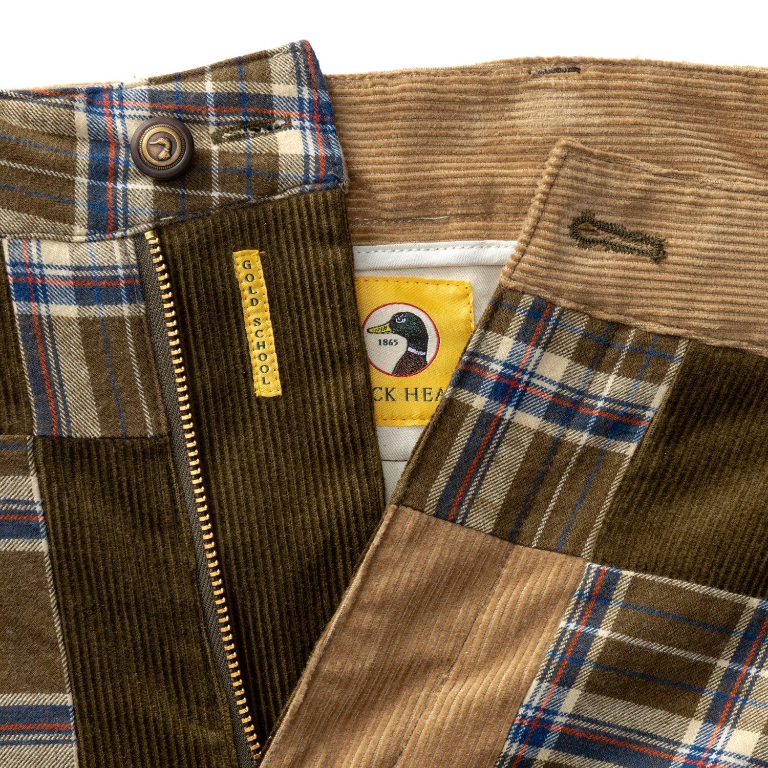 Flannel Corduroy Patchwork Gold School Chino - Multi