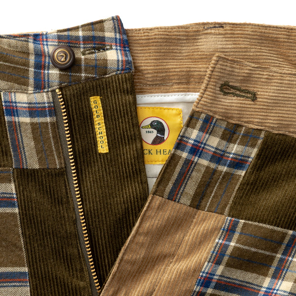 Flannel Corduroy Patchwork Gold School Chino - Multi