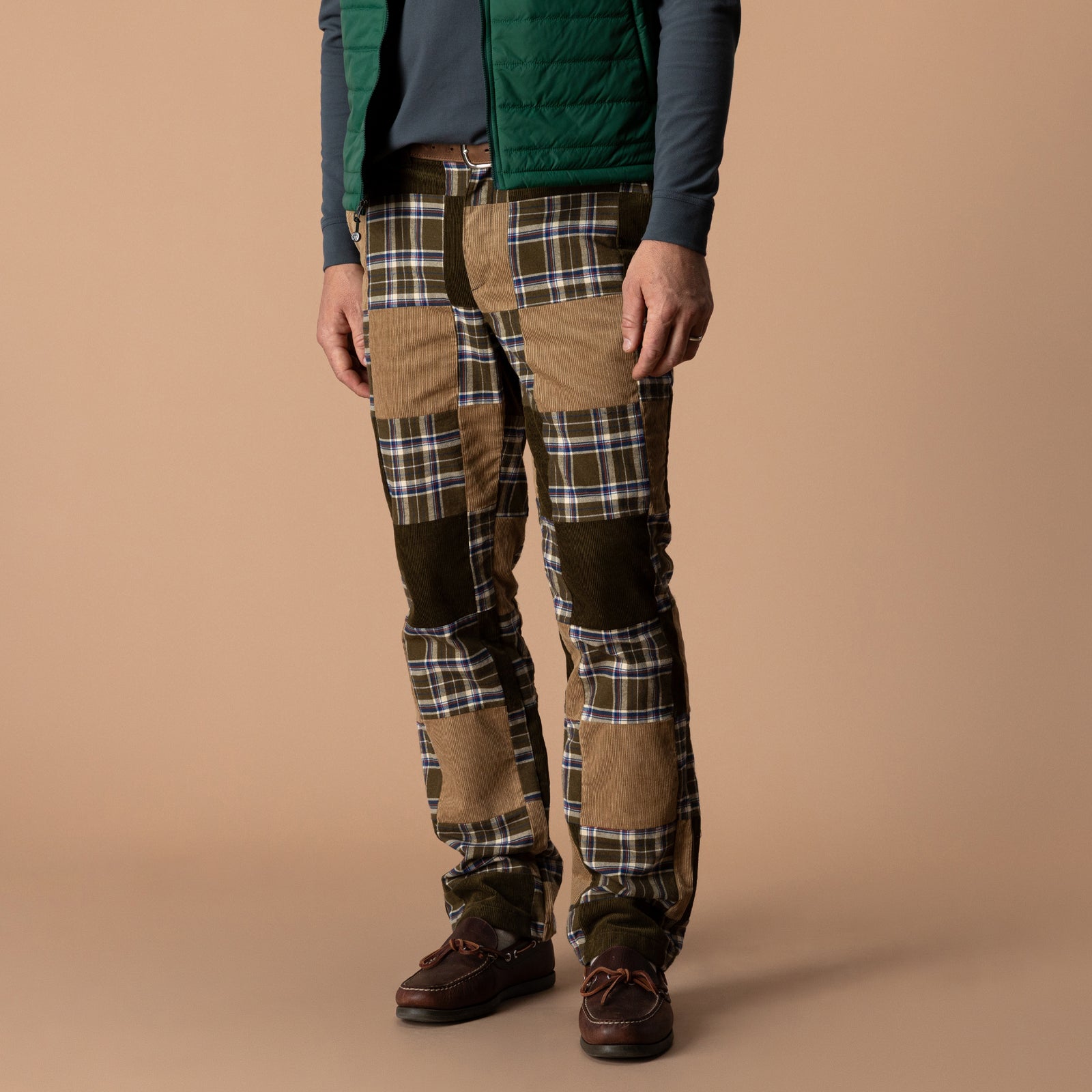 Flannel Corduroy Patchwork Gold School Chino - Multi