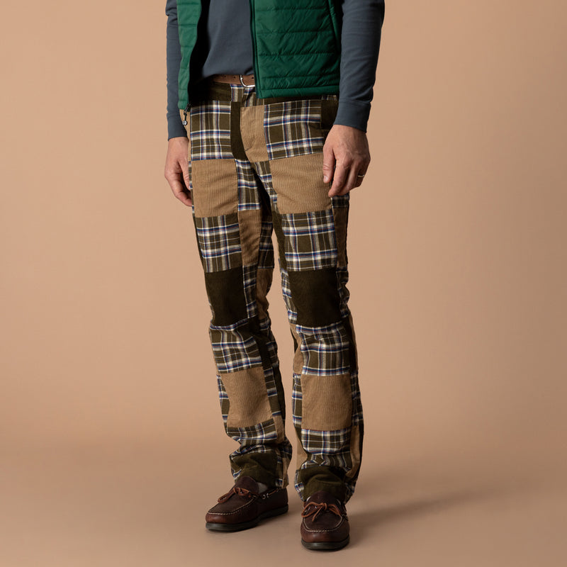 Flannel Corduroy Patchwork Gold School Chino - Multi