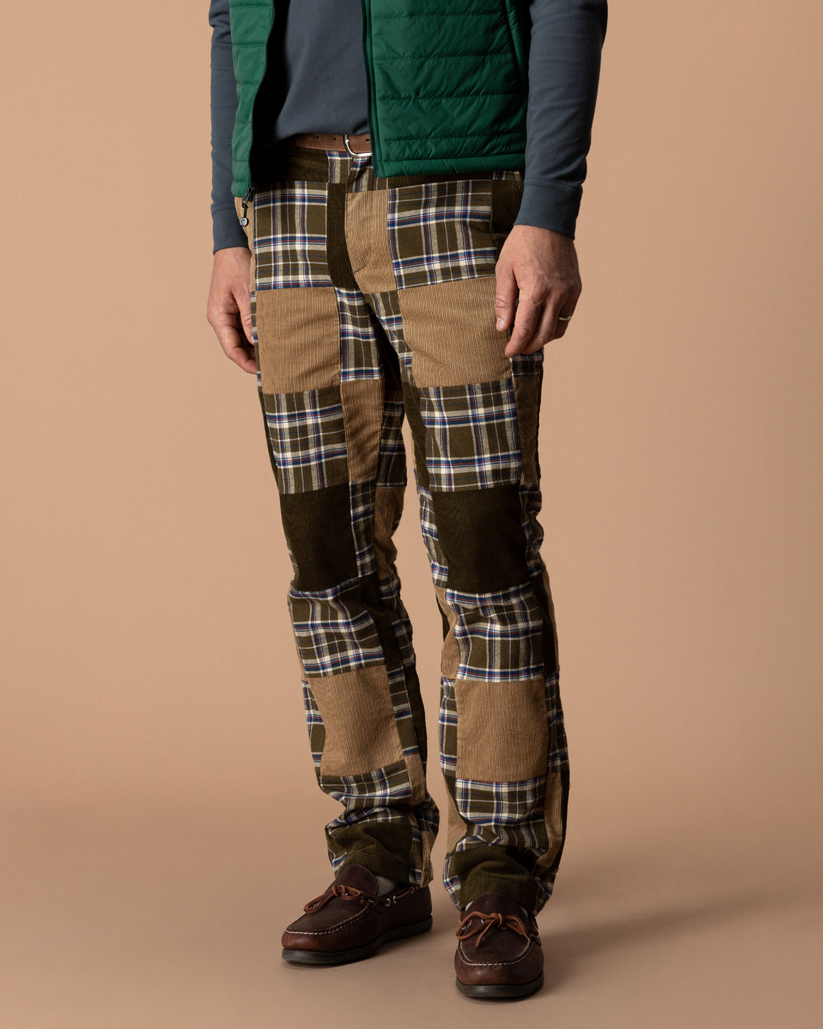 Flannel Corduroy Patchwork Gold School Chino - Multi