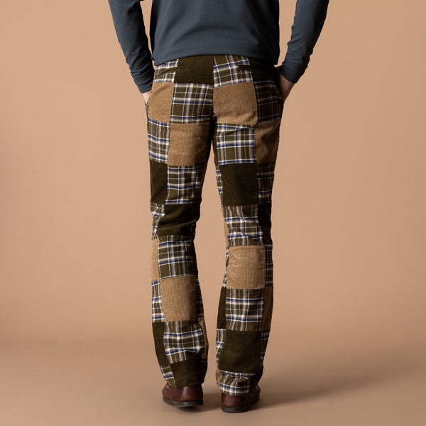 Flannel Corduroy Patchwork Gold School Chino - Multi