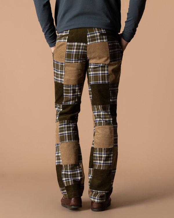Flannel Corduroy Patchwork Gold School Chino - Multi