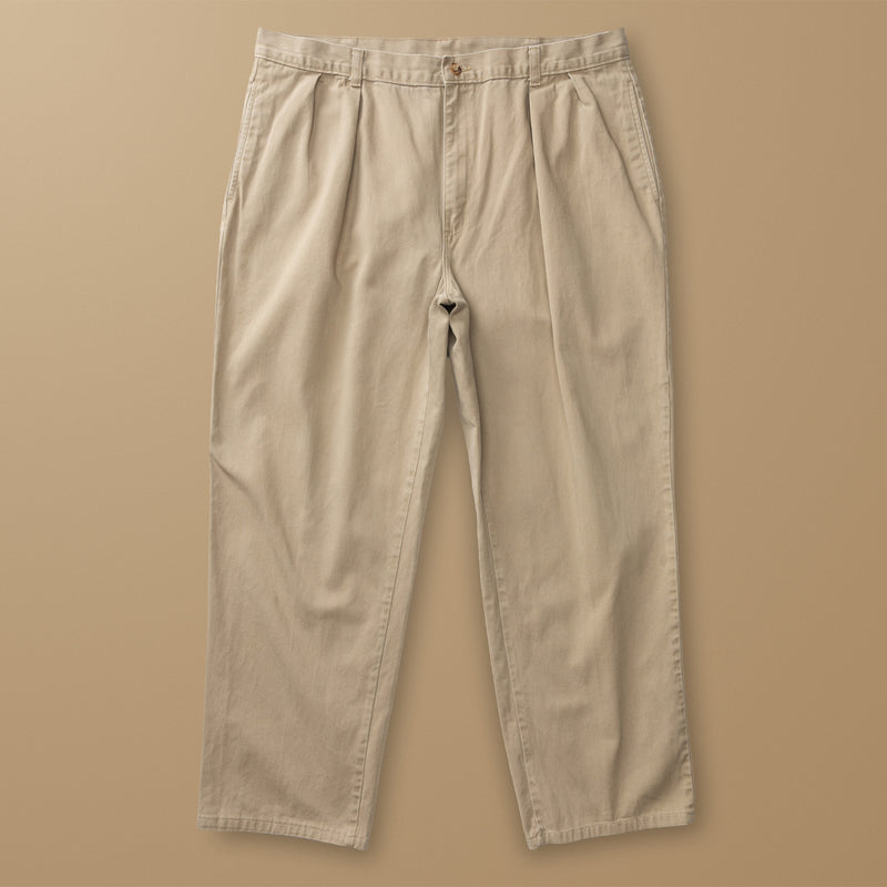 Khaki Pleated Chino 42W/32L