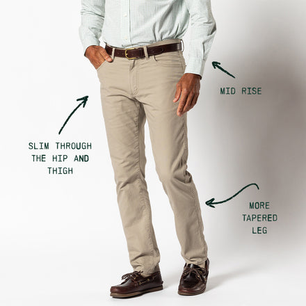 Slim Fit Pinpoint Canvas Five-Pocket