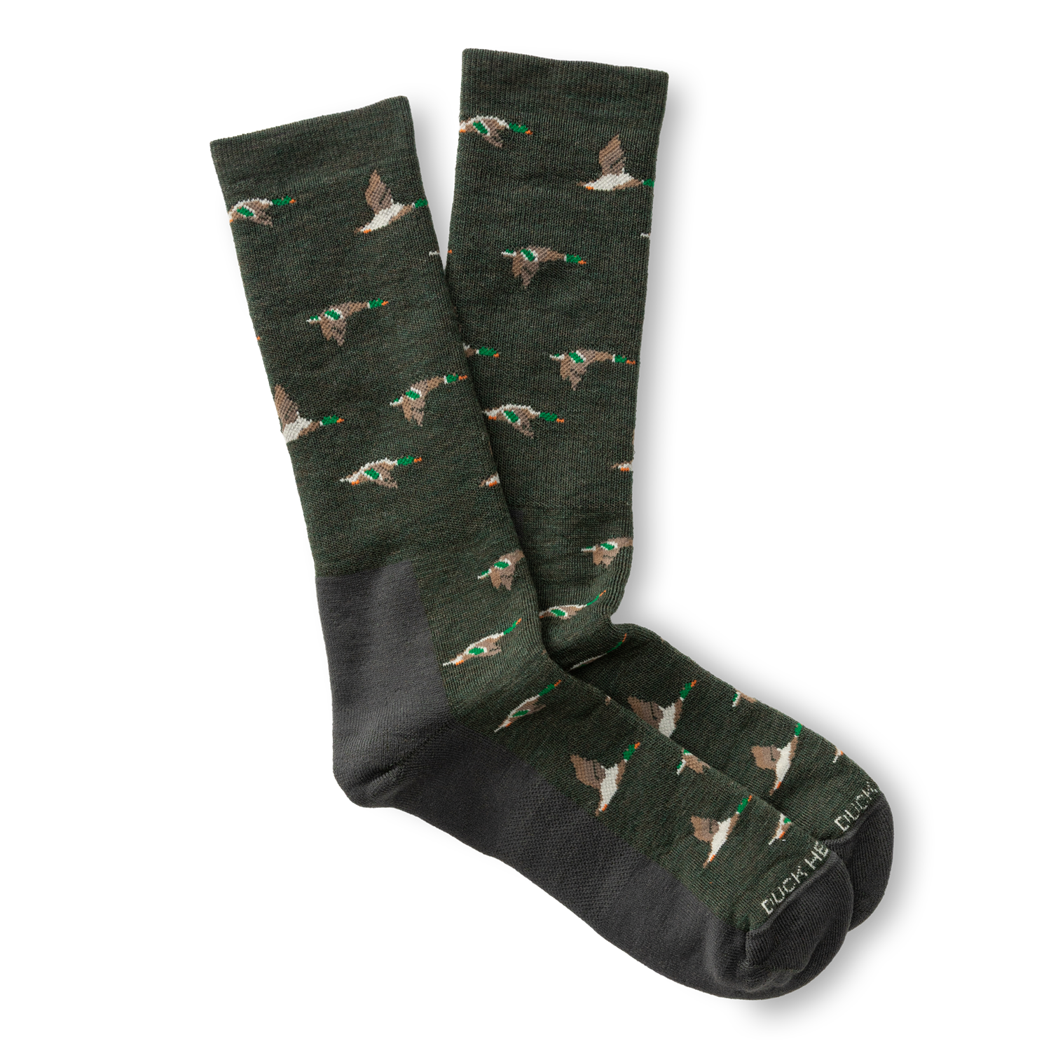 Mallard Merino Wool Sporting Sock - Dark Forest Green Heather