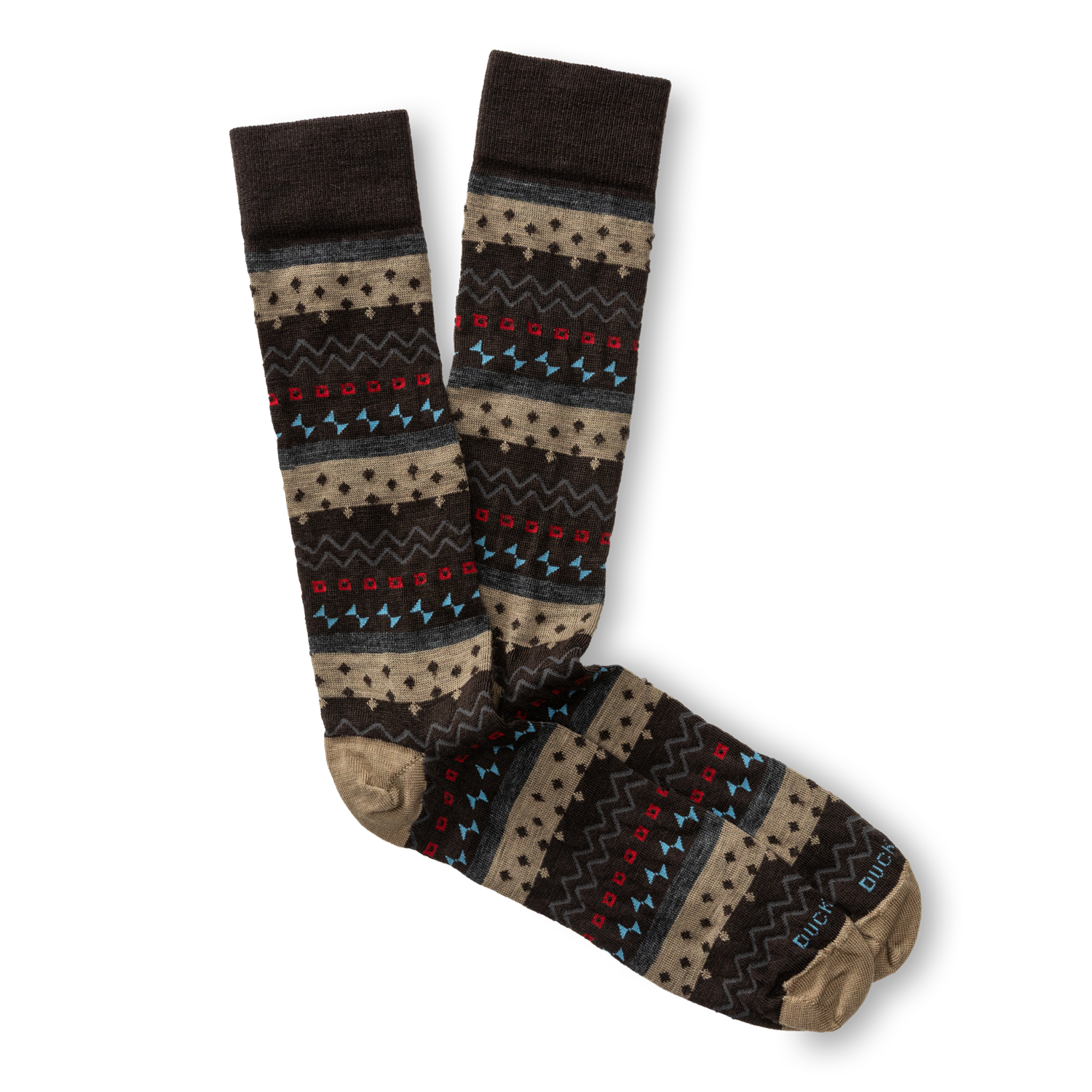 Birch Fair Isle Sock - Chocolate Plum