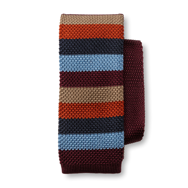 Silk Stripe Knit Tie - Multi