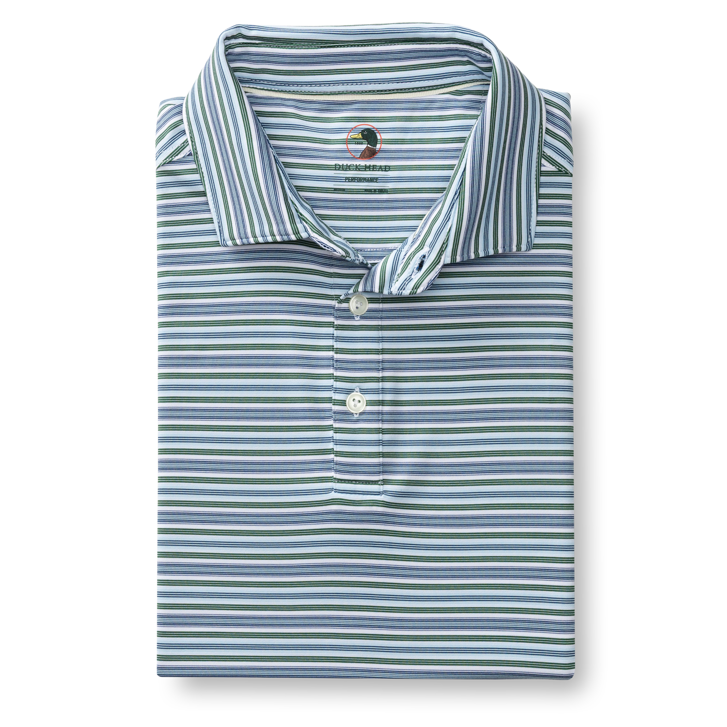 Long Drive Performance Polo - Caro Stripe - Hunter Green
