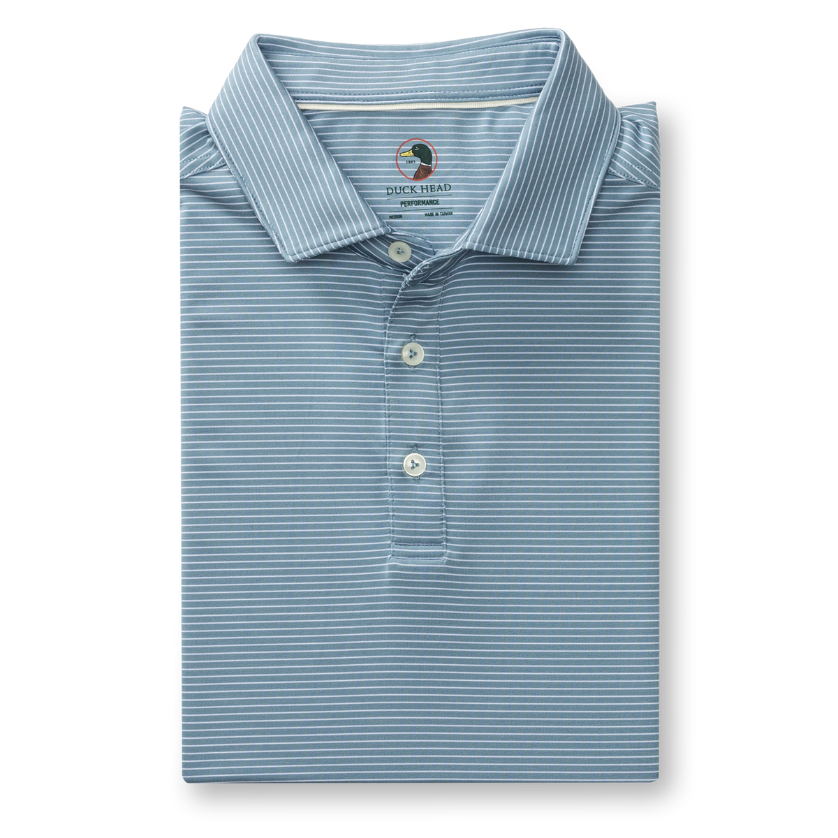 Long Drive Performance Polo - Whit Stripe - Windblown Sky
