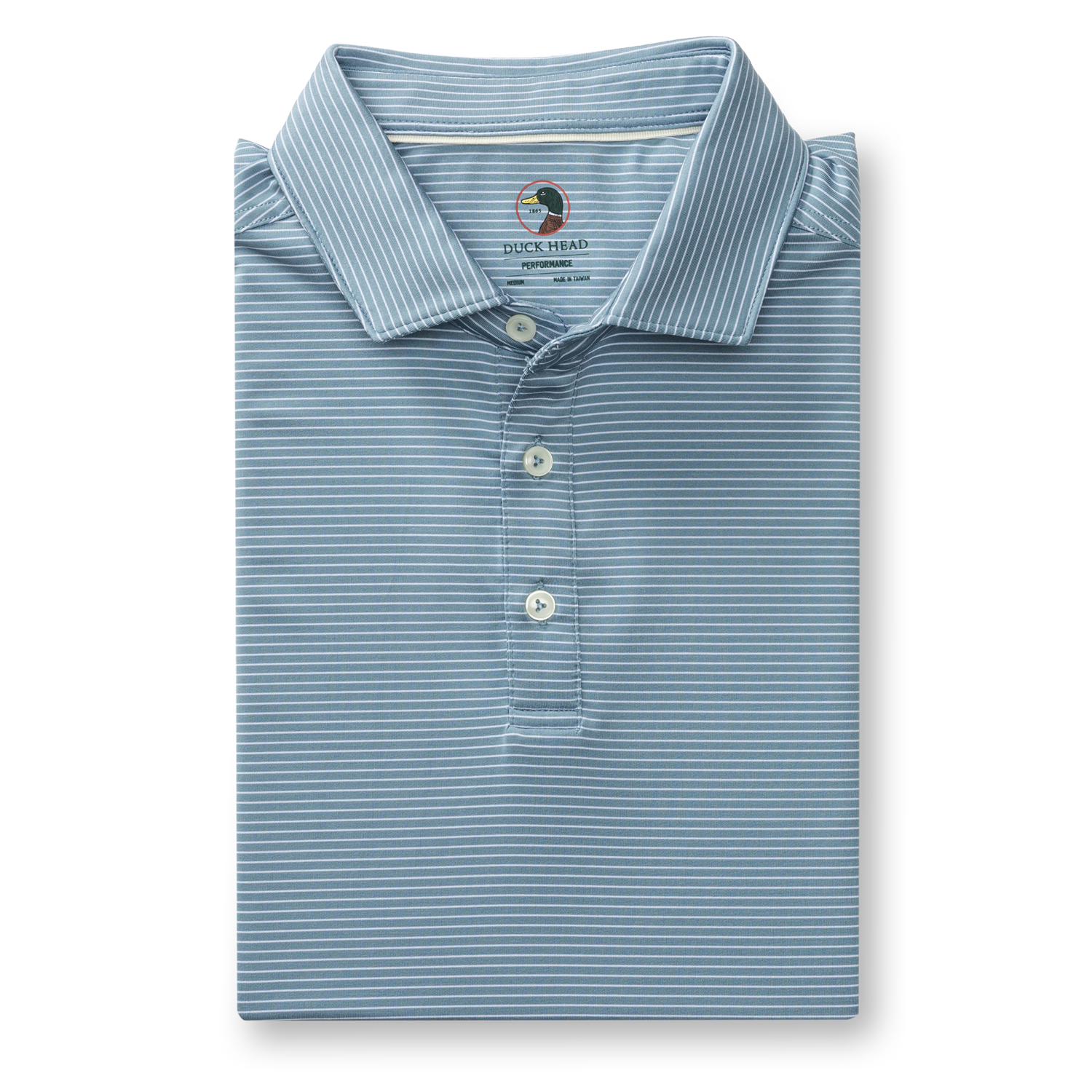 Long Drive Performance Polo - Whit Stripe - Windblown Sky