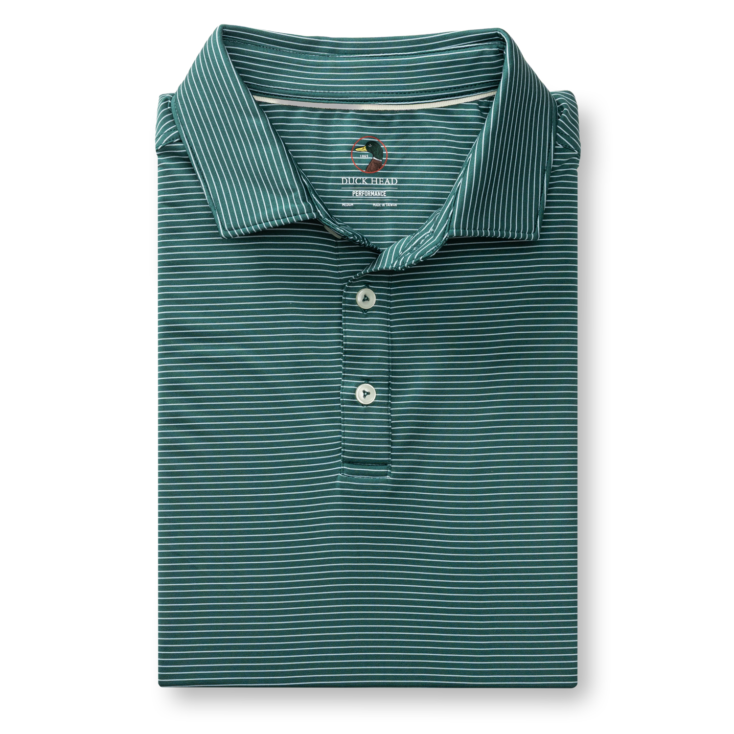 Long Drive Performance Polo - Whit Stripe - Midnight Teal
