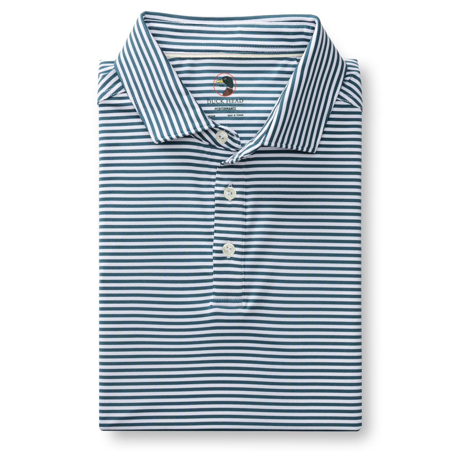 Long Drive Performance Polo - Kirk Stripe - Stormy Teal