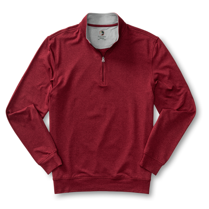 Long Drive Performance 1/4 Zip Pullover - Deep Red