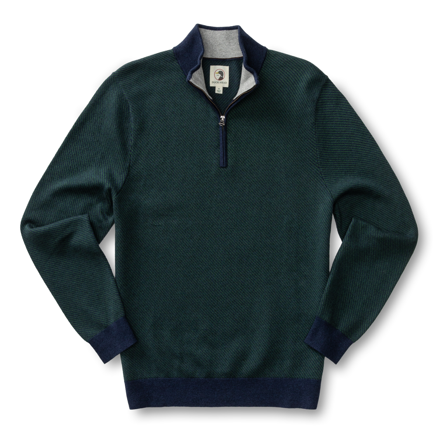 Ridley Cotton Cashmere 1/4 Zip Sweater - Hunter Green Heather