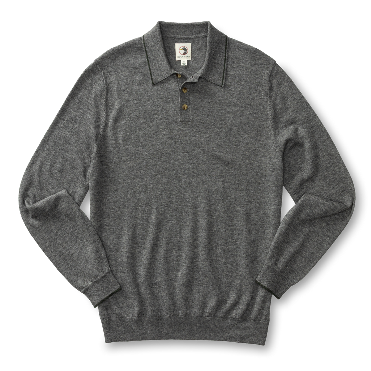 Jonas Merino Polo Sweater - Fossil Gray Heather