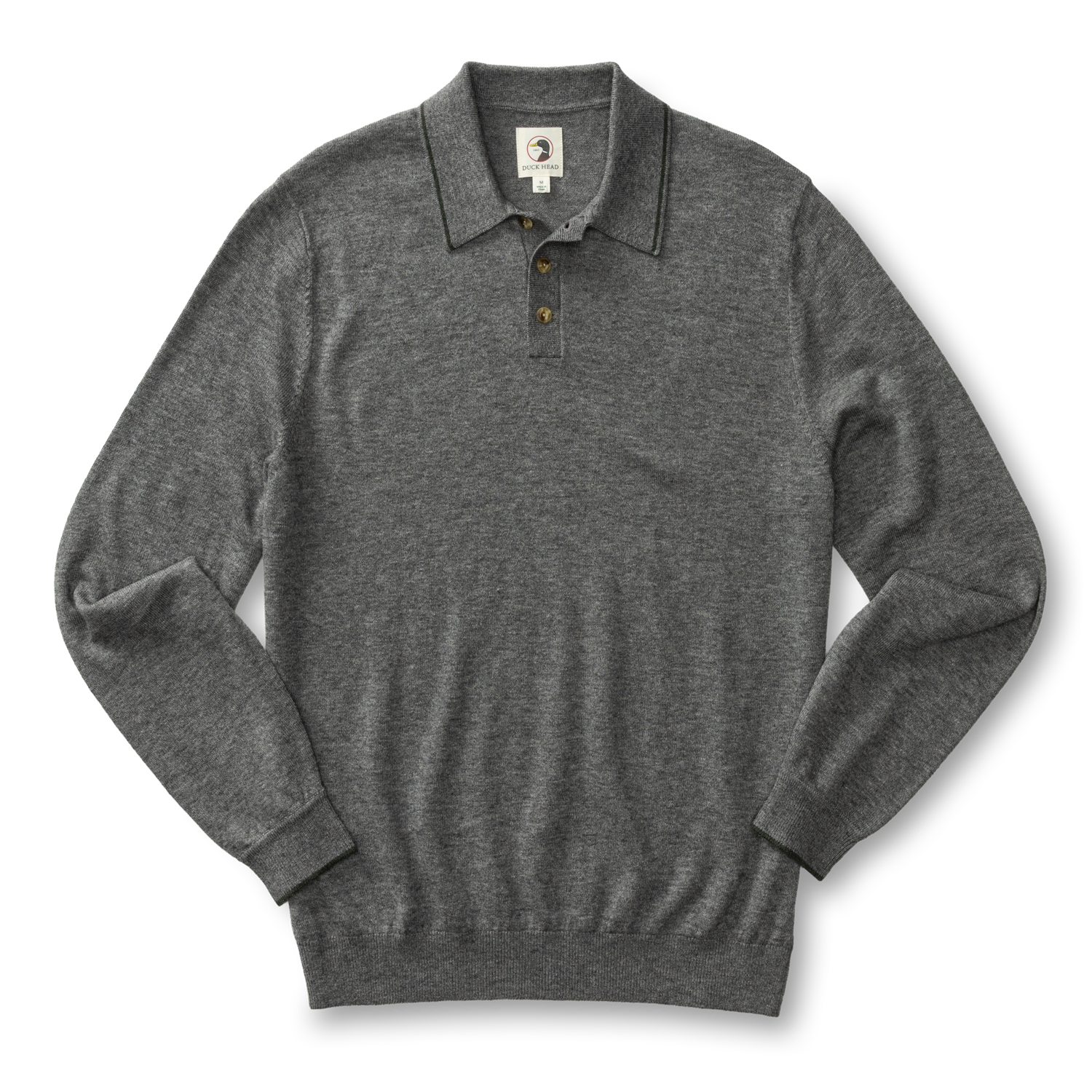 Jonas Merino Polo Sweater - Fossil Gray Heather