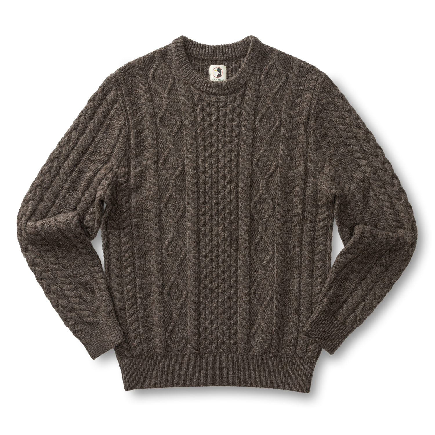 Fisherman Merino Crewneck Sweater - Dark Oak Heather