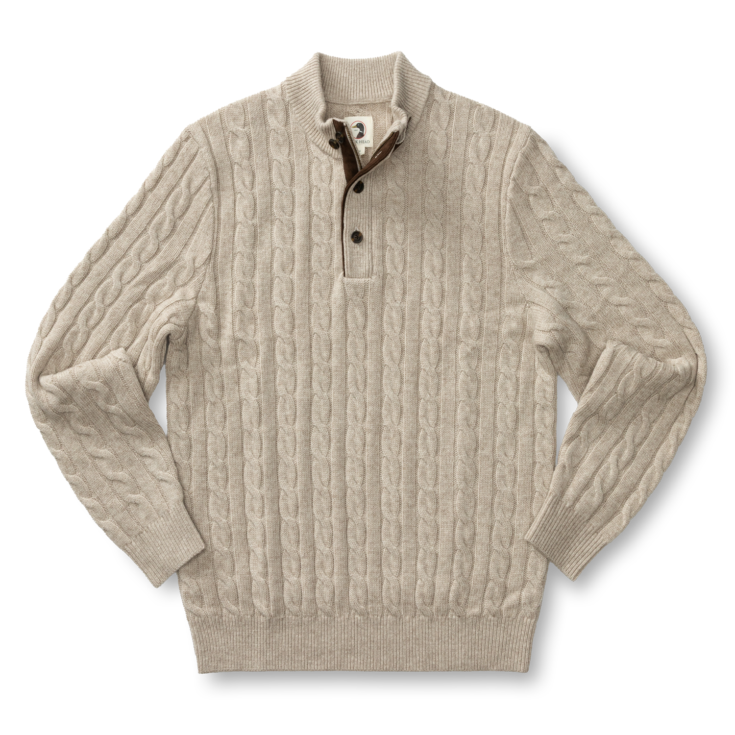 Walcott Merino Cashmere Cable Knit 1/4 Zip Sweater - Stone Heather