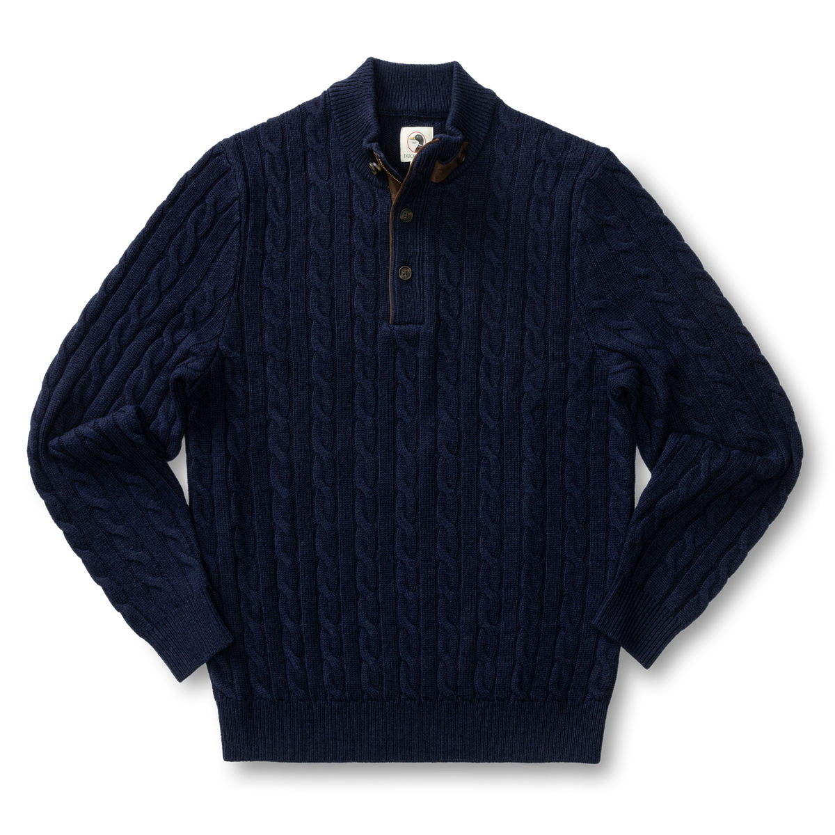 Walcott Merino Cashmere Cable Knit 1/4 Zip Sweater - Deep Navy