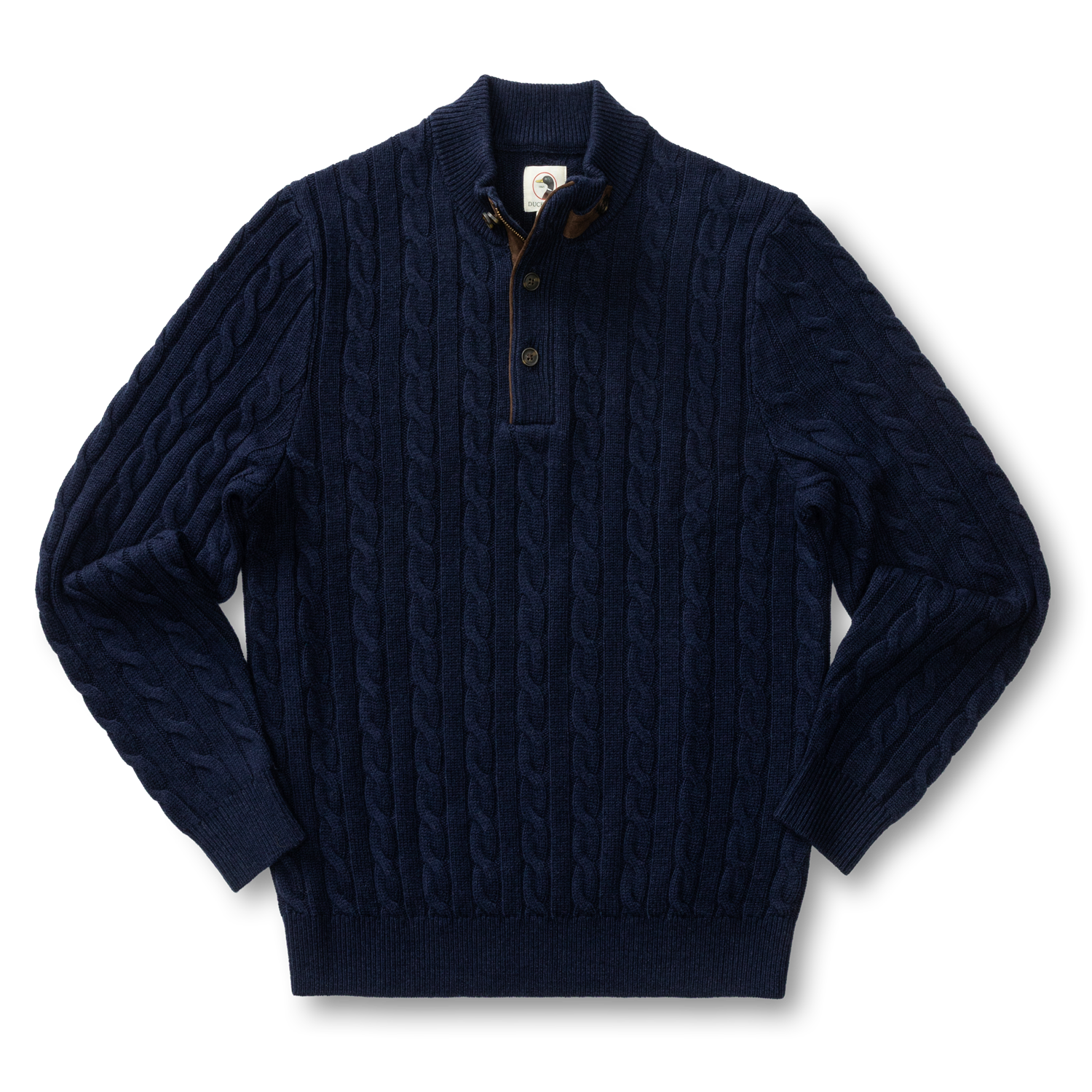 Walcott Merino Cashmere Cable Knit 1/4 Zip Sweater - Deep Navy