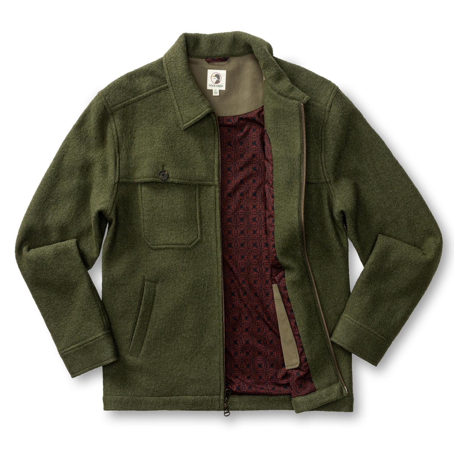 Boiled Wool Jacket - Dark Forest Green