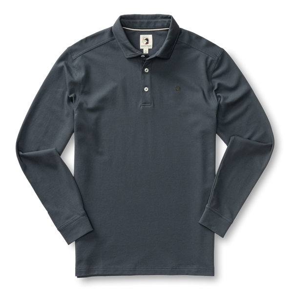 Hanover Pima Cotton Pique Polo - Washed Navy