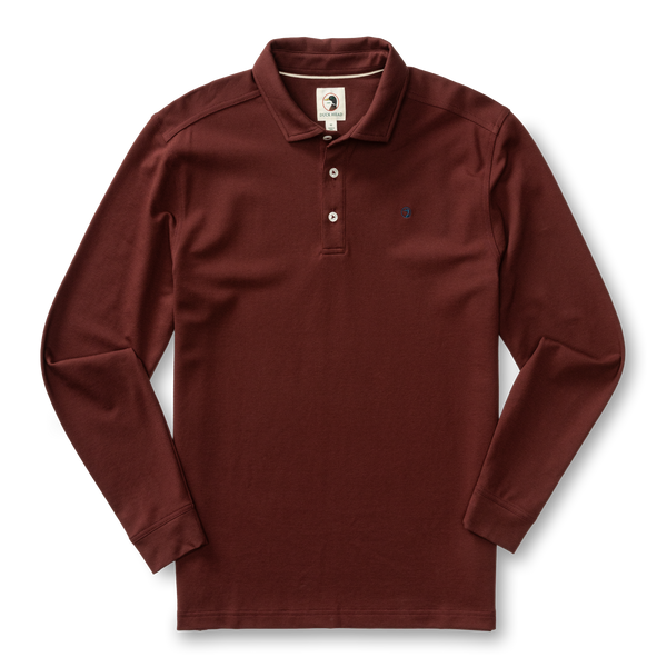 Hanover Pima Cotton Pique Polo - Burgundy Brown