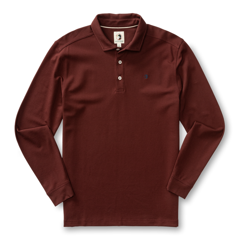 Hanover Pima Cotton Pique Polo - Burgundy Brown