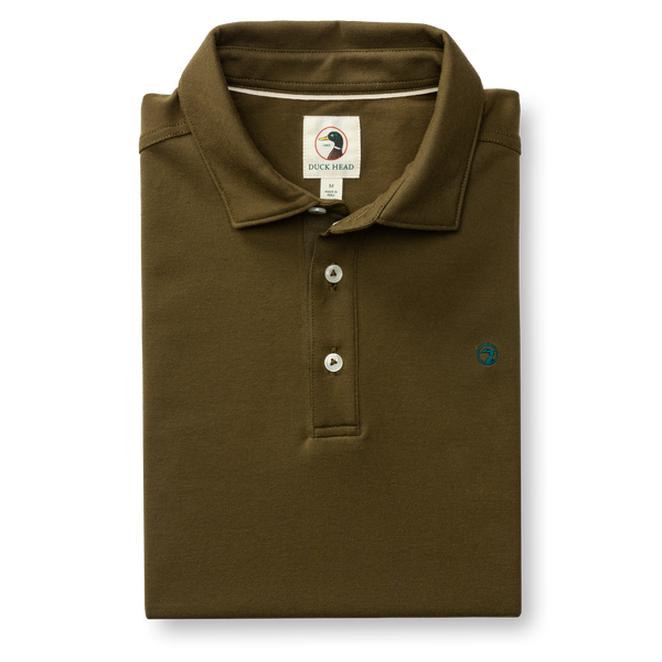 Hanover Pima Cotton Pique Polo - Dark Olive