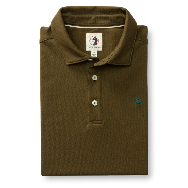 Hanover Pima Cotton Pique Polo - Dark Olive