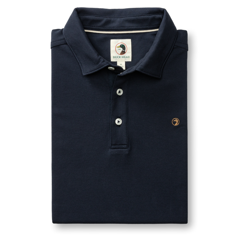 Hanover Pima Cotton Pique Polo - Deep Navy