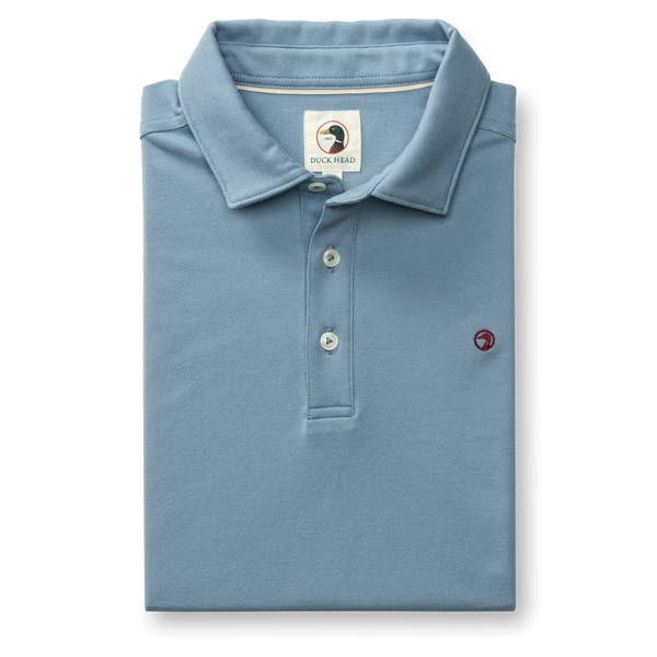 Hanover Pima Cotton Pique Polo - Windblown Sky