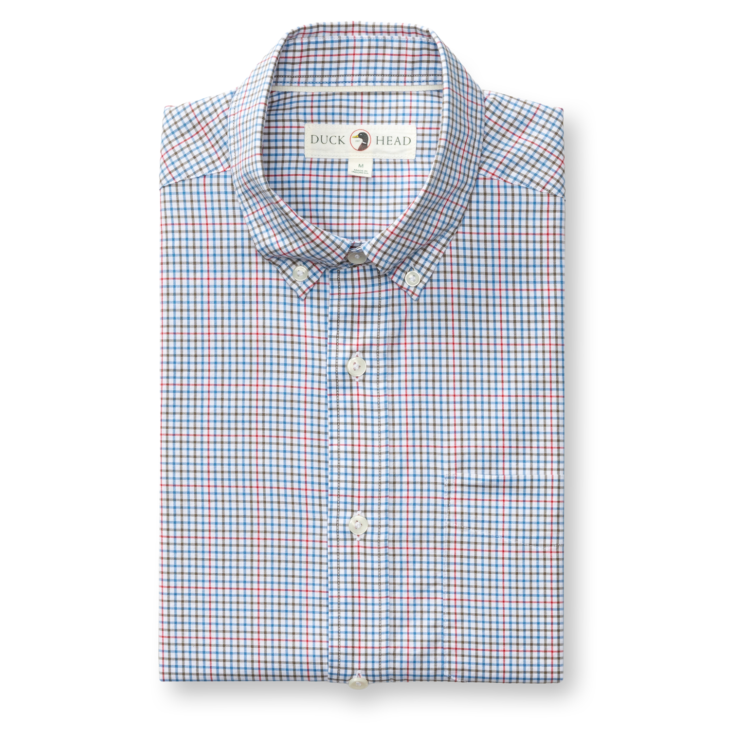 Cotton Twill Sport Shirt - Goodwin Plaid - Deep Water