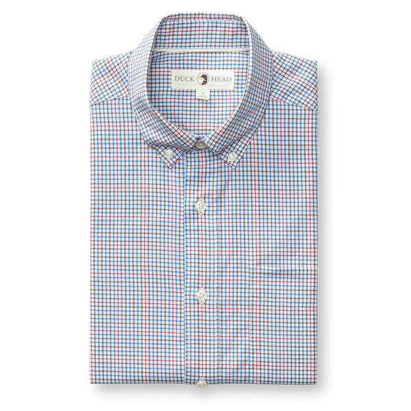 Cotton Twill Sport Shirt - Goodwin Plaid - Deep Water