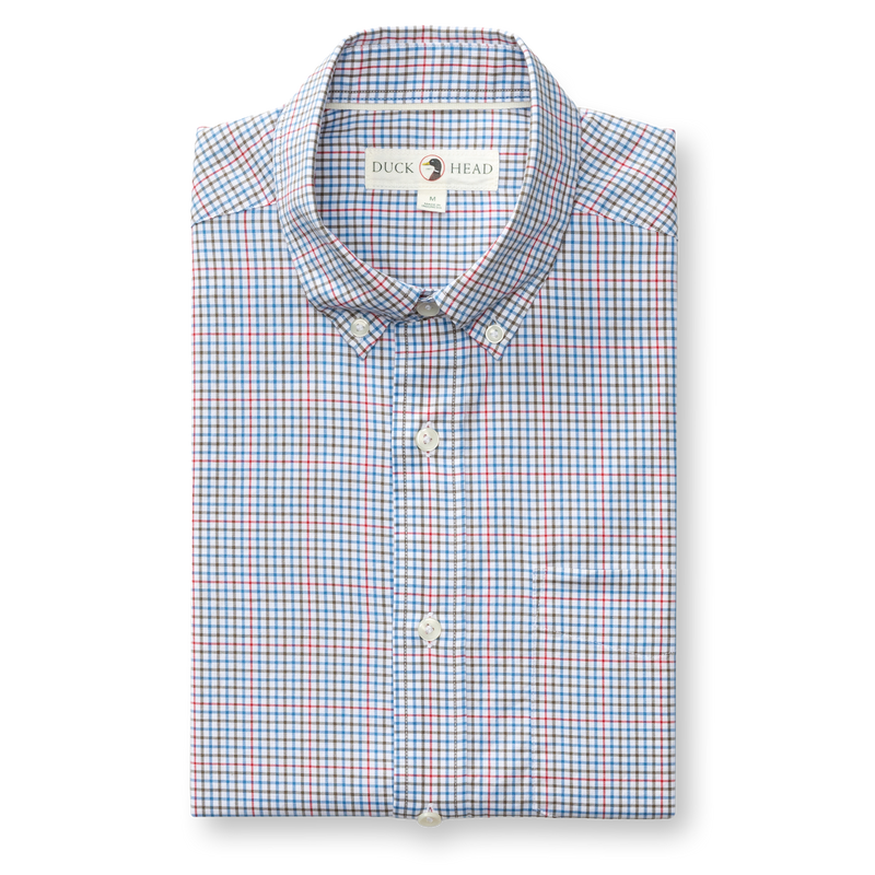 Cotton Twill Sport Shirt - Goodwin Plaid - Deep Water