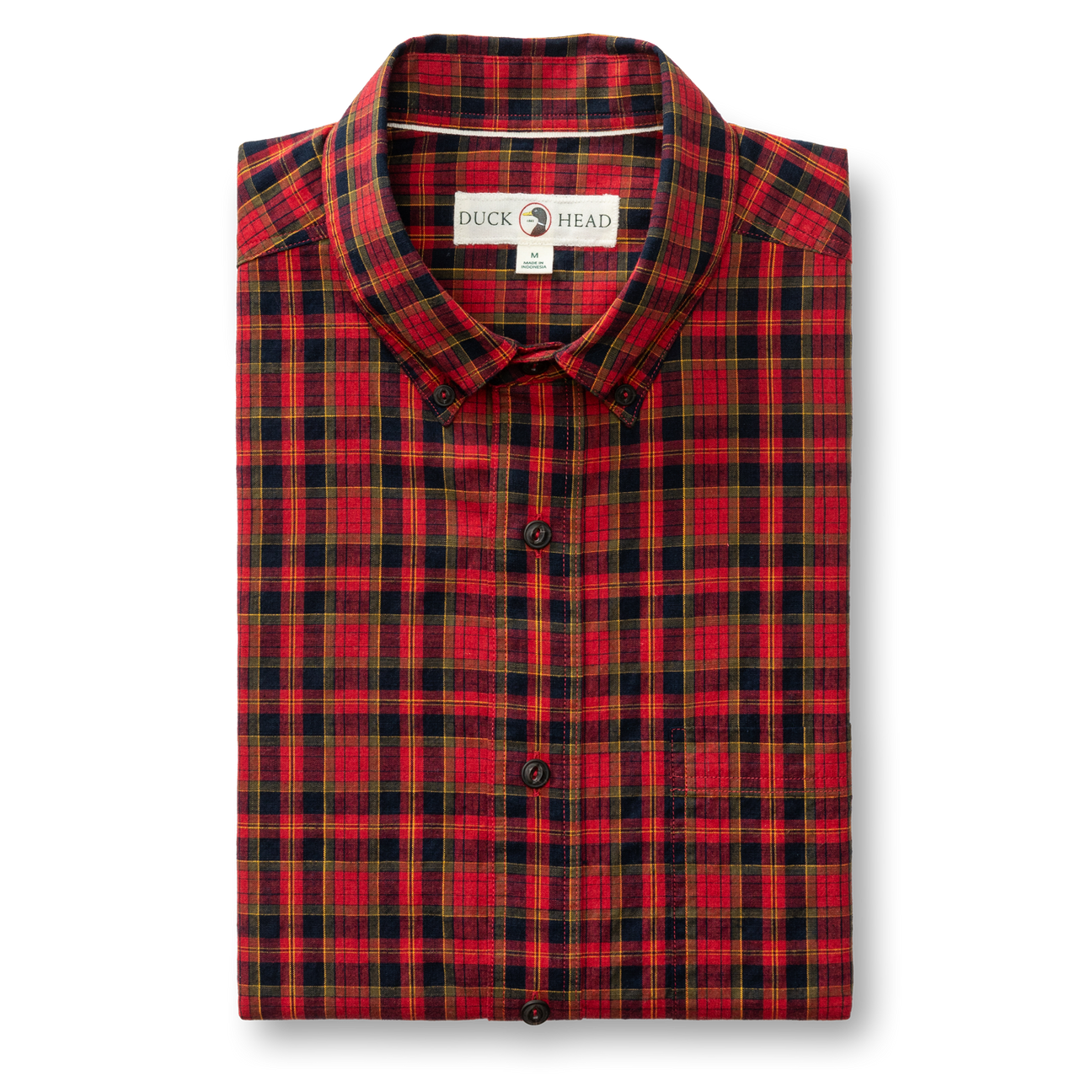 Cotton Slub Sport Shirt - Yates Plaid - Pomegranate