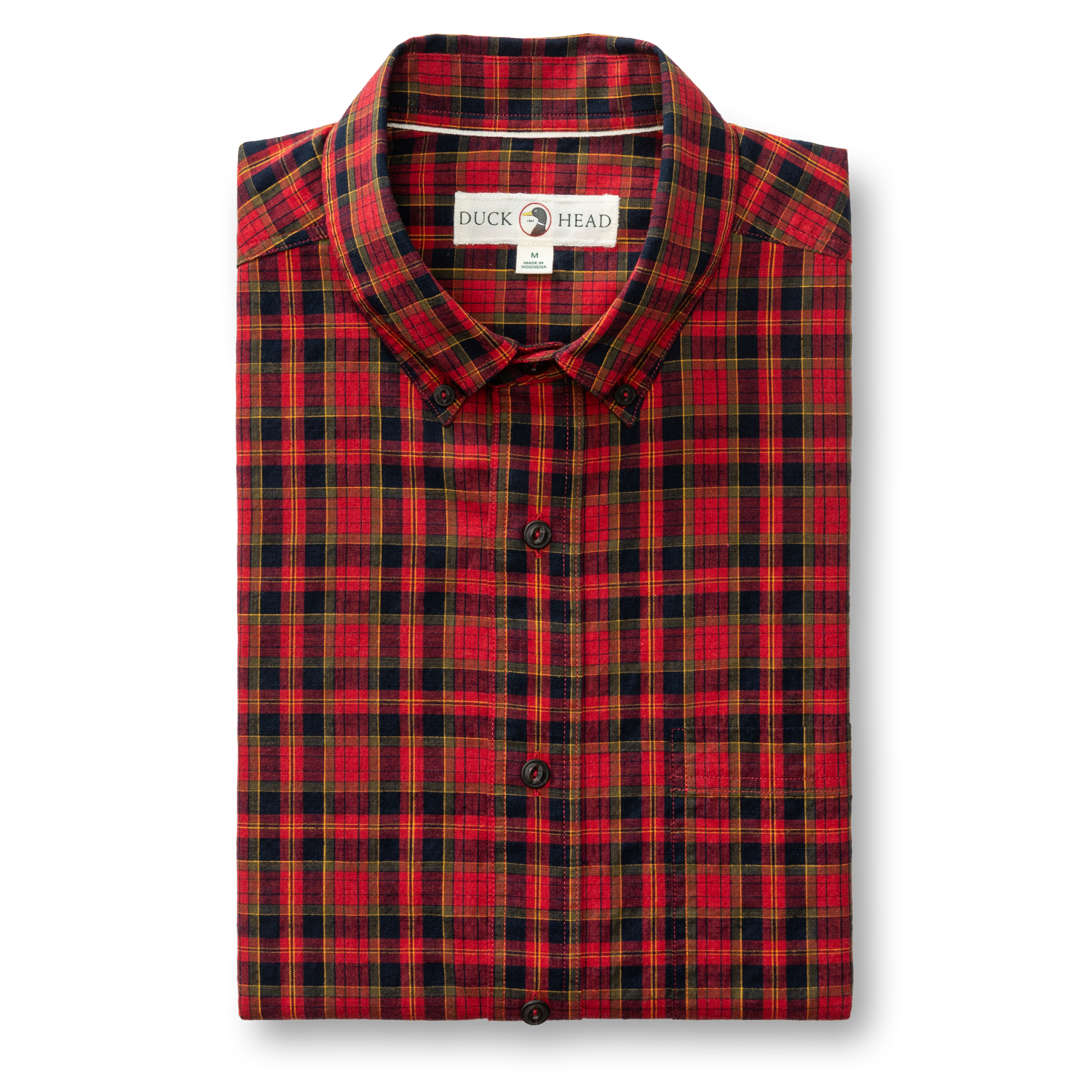 Cotton Slub Sport Shirt - Yates Plaid - Pomegranate
