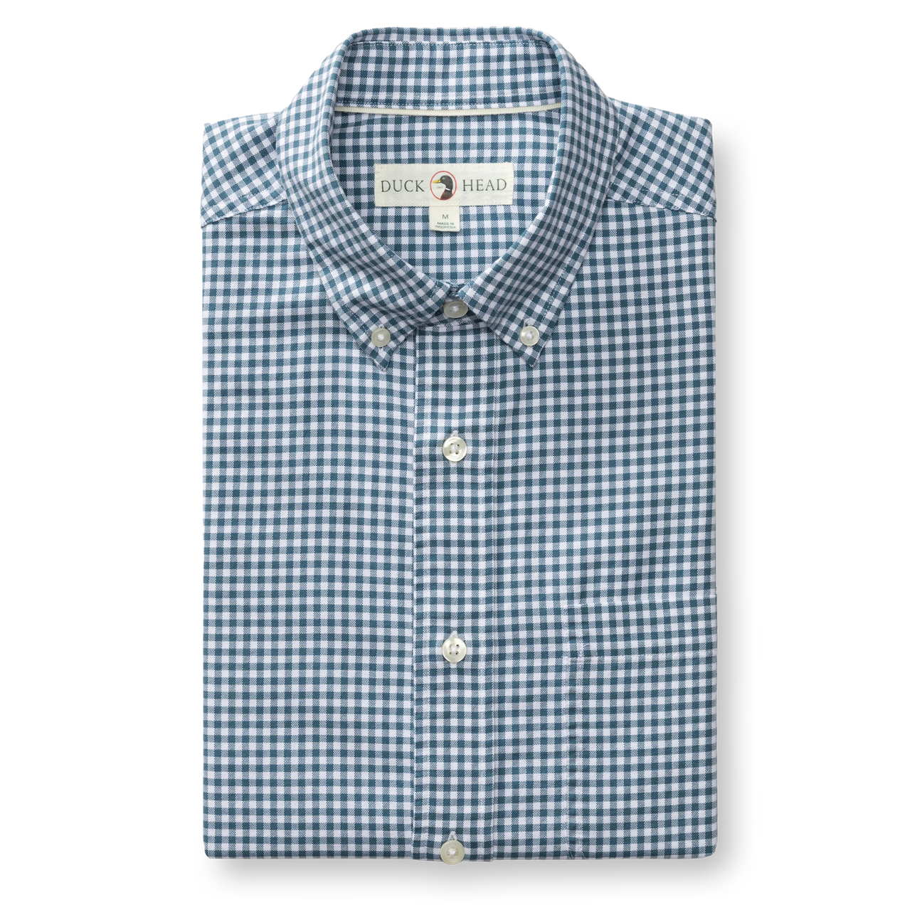 Cotton Oxford Sport Shirt - Ryder Gingham - Stormy Teal