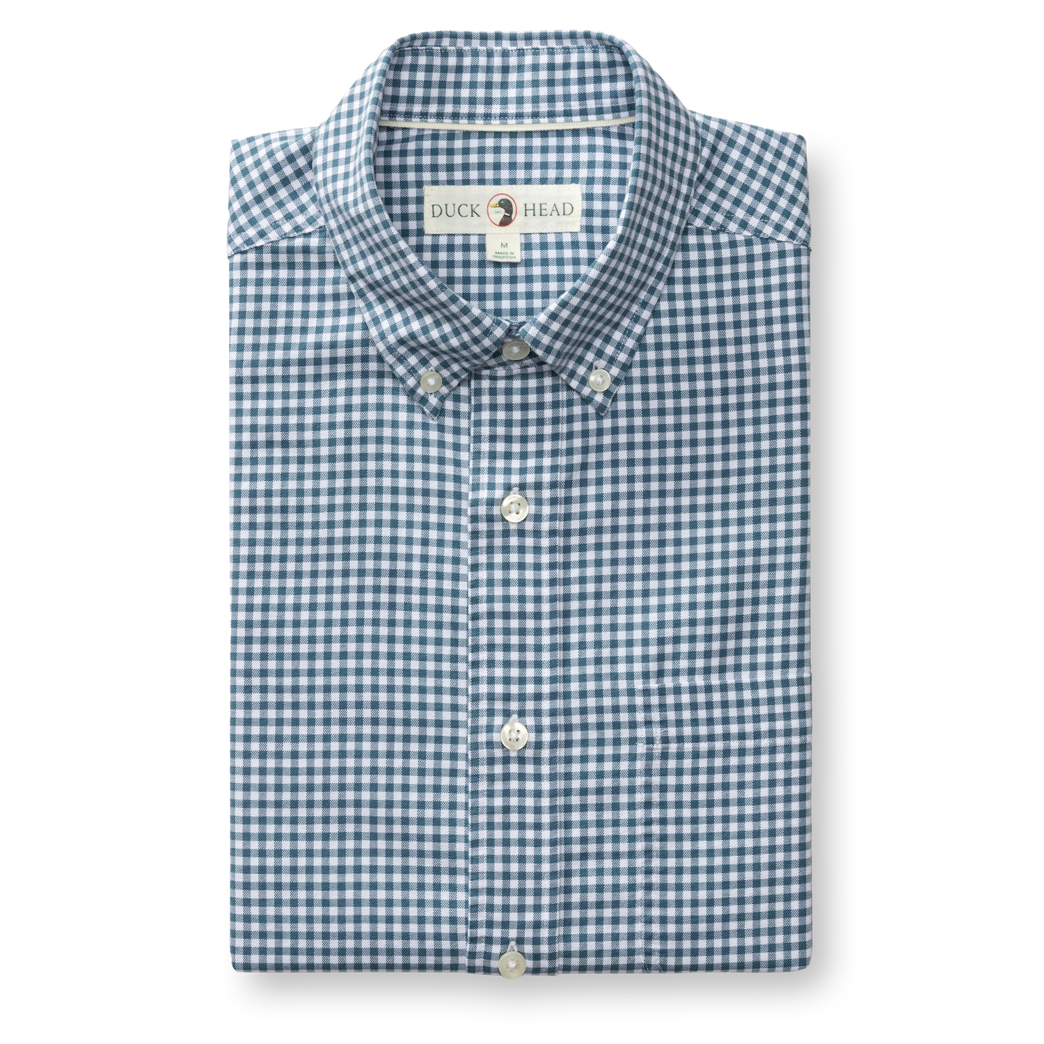 Cotton Oxford Sport Shirt - Ryder Gingham - Stormy Teal