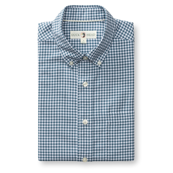 Cotton Oxford Sport Shirt - Ryder Gingham - Stormy Teal