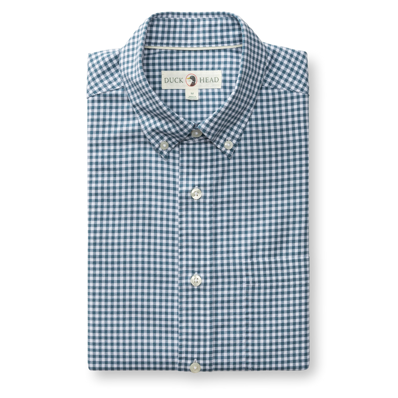 Cotton Oxford Sport Shirt - Ryder Gingham - Stormy Teal