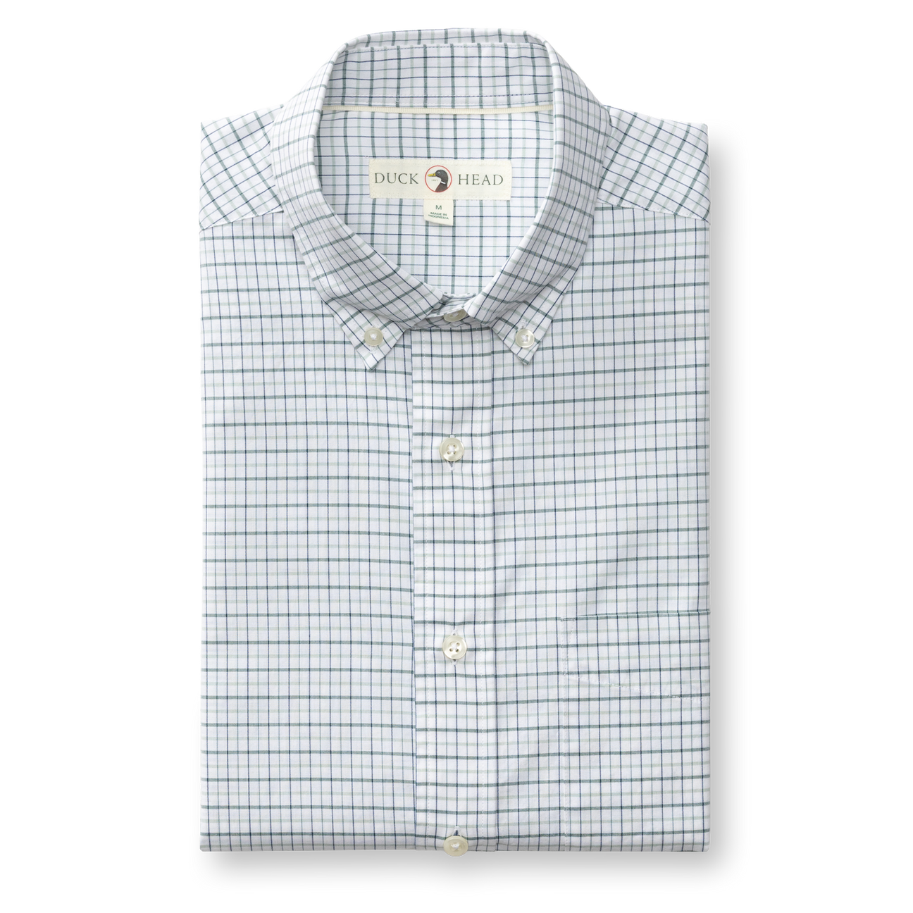 Cotton Cashmere Poplin Sport Shirt - Tolliver Plaid - Spruce Mist