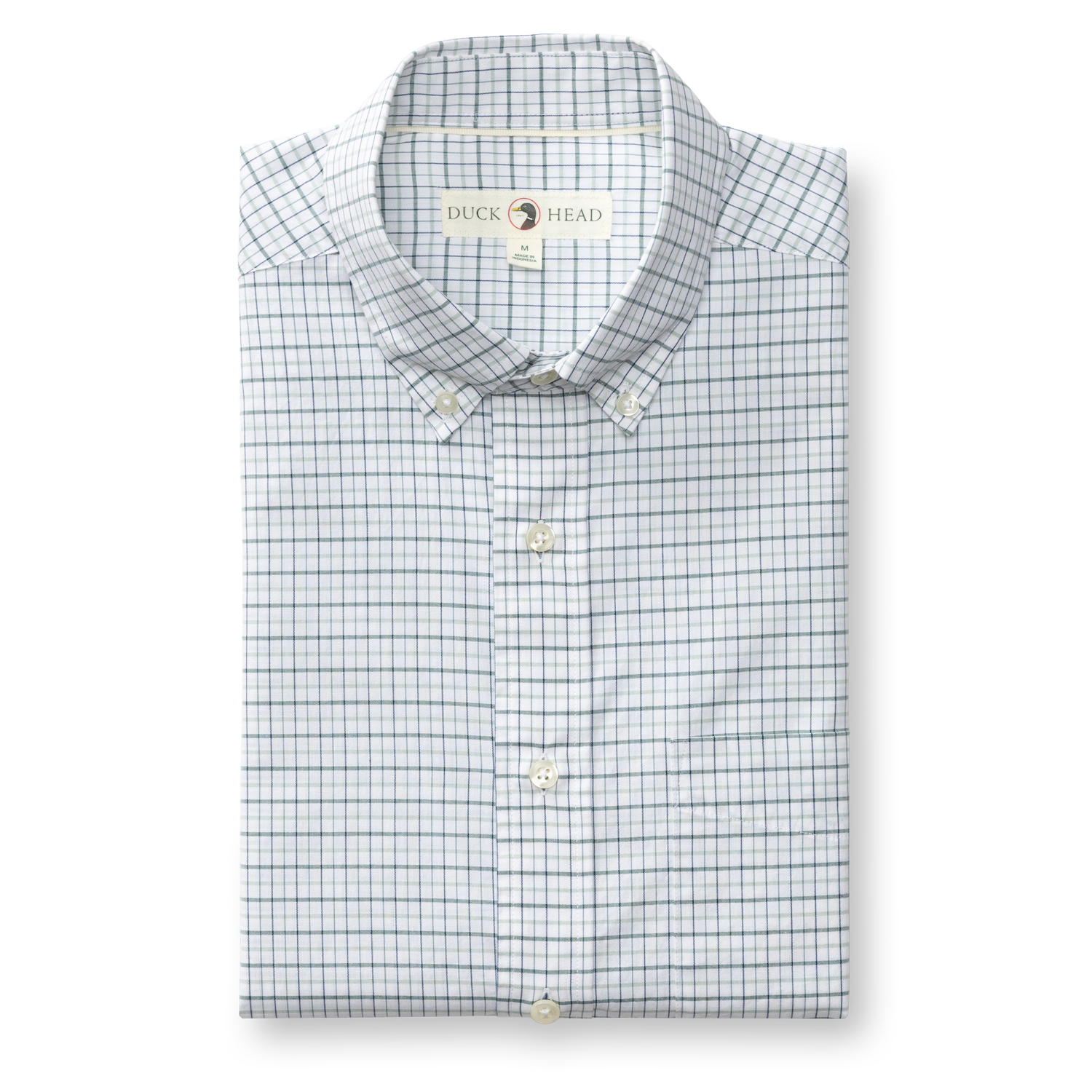 Cotton Cashmere Poplin Sport Shirt - Tolliver Plaid - Spruce Mist