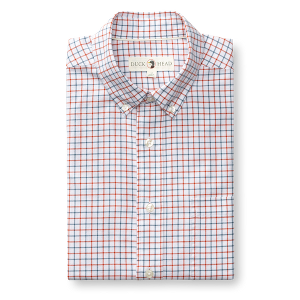 Cotton Oxford Sport Shirt - Kline Plaid - Burnt Sienna