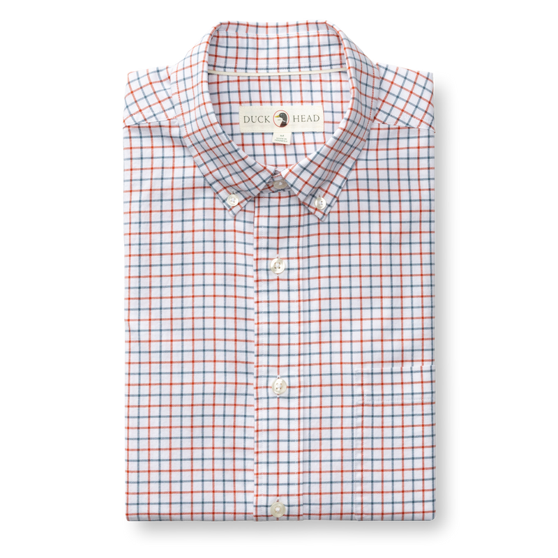 Cotton Oxford Sport Shirt - Kline Plaid - Burnt Sienna