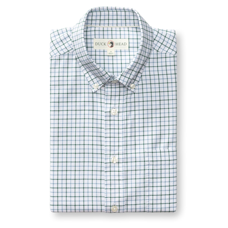 Cotton Oxford Sport Shirt - Kline Plaid - Hunter Green